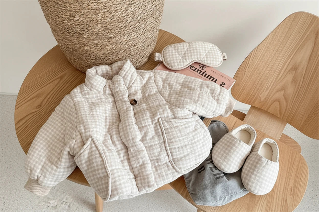 Manteau épais à carreau