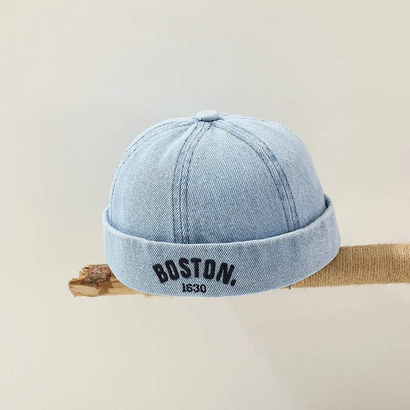 Chapeau sans bord en denim vintage