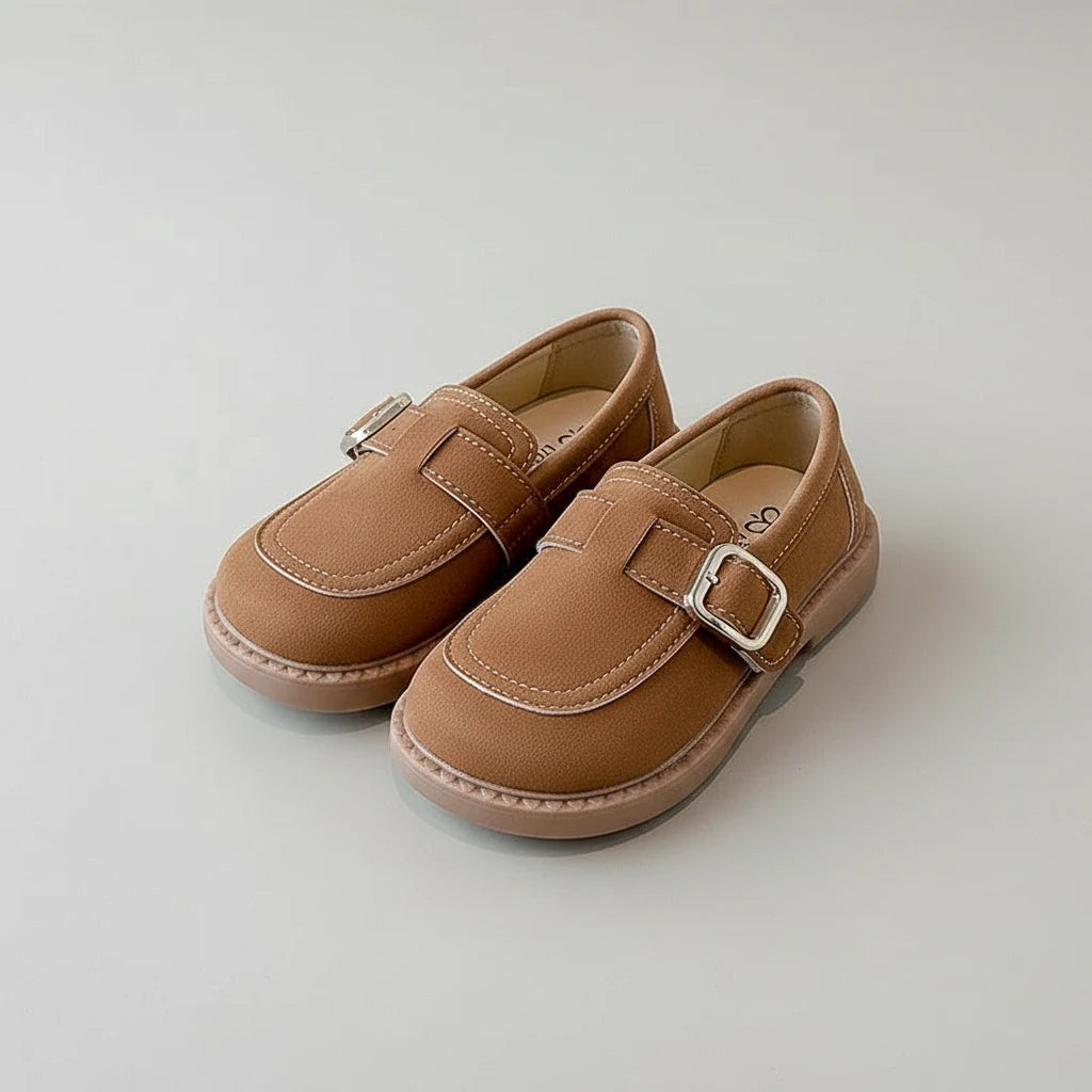 Mocassins plates en daim