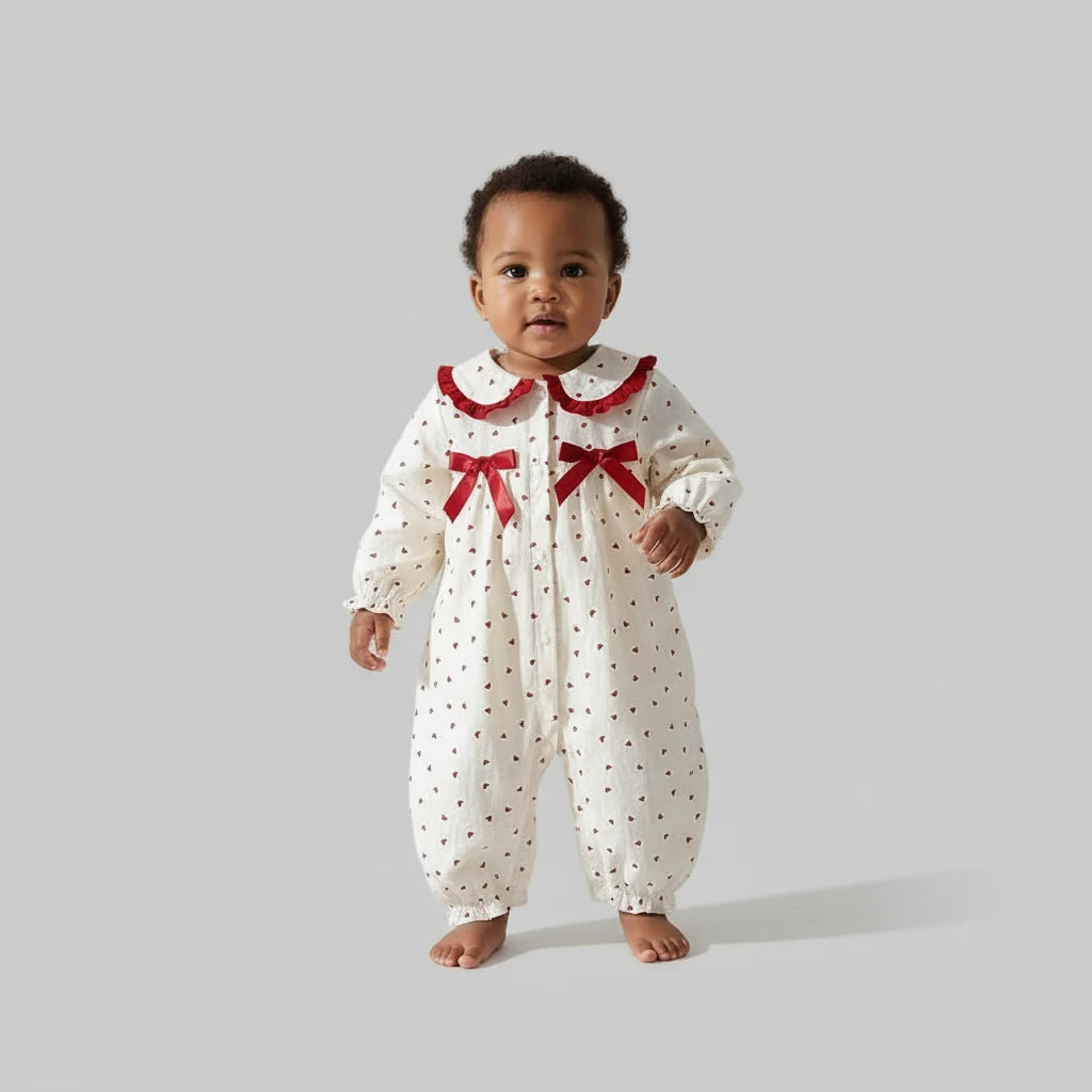 Barboteuse imprimée cœur