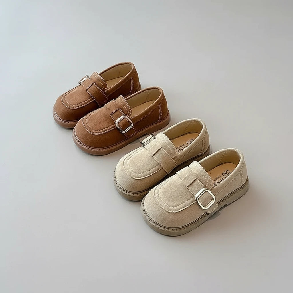 Mocassins plates en daim