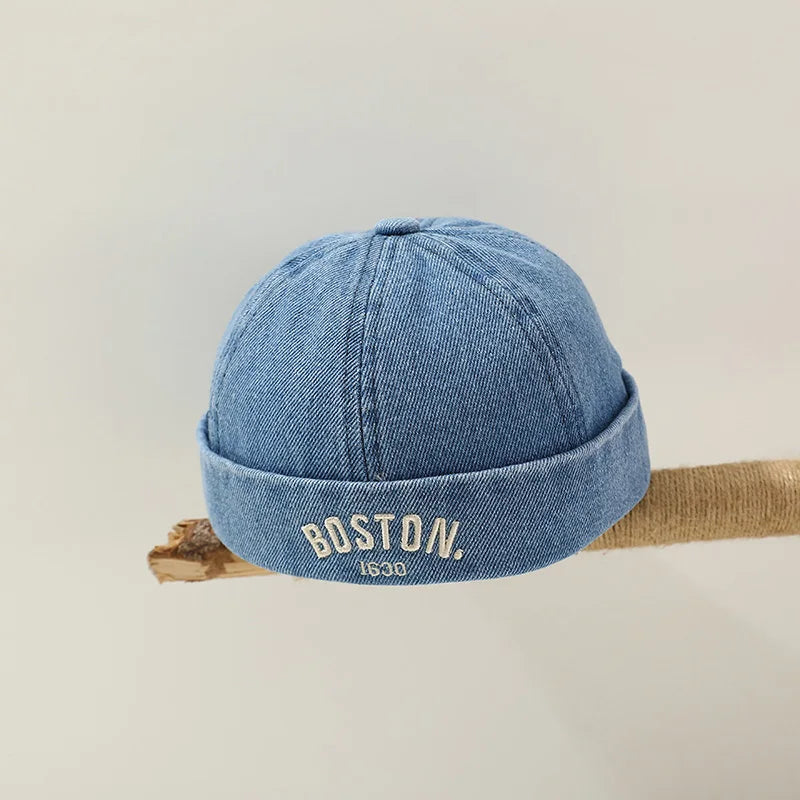 Chapeau sans bord en denim vintage