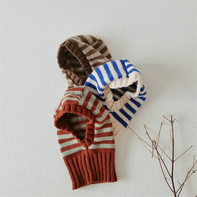 Cagoule rayé tricot