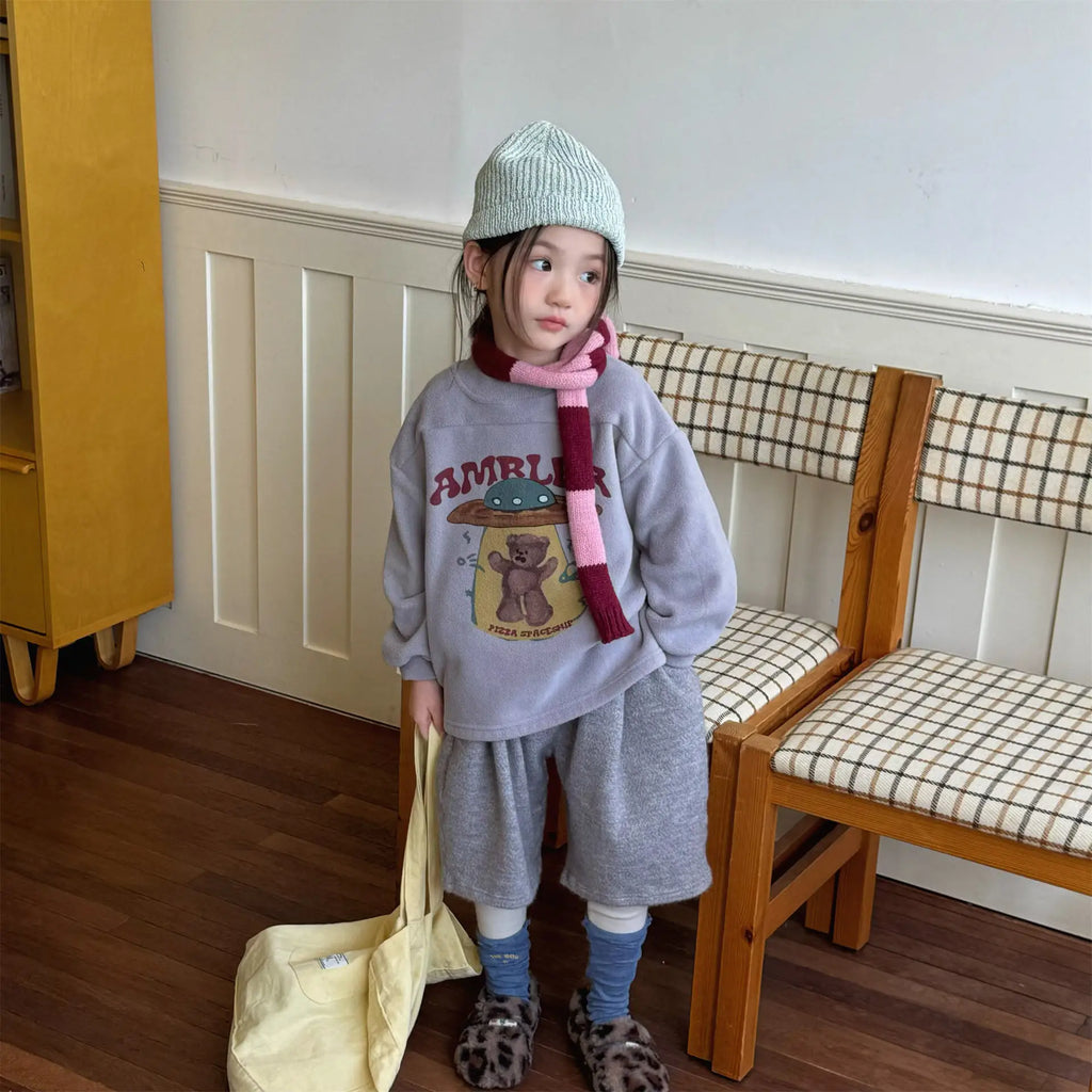 Sweat polaire motif dessin animé