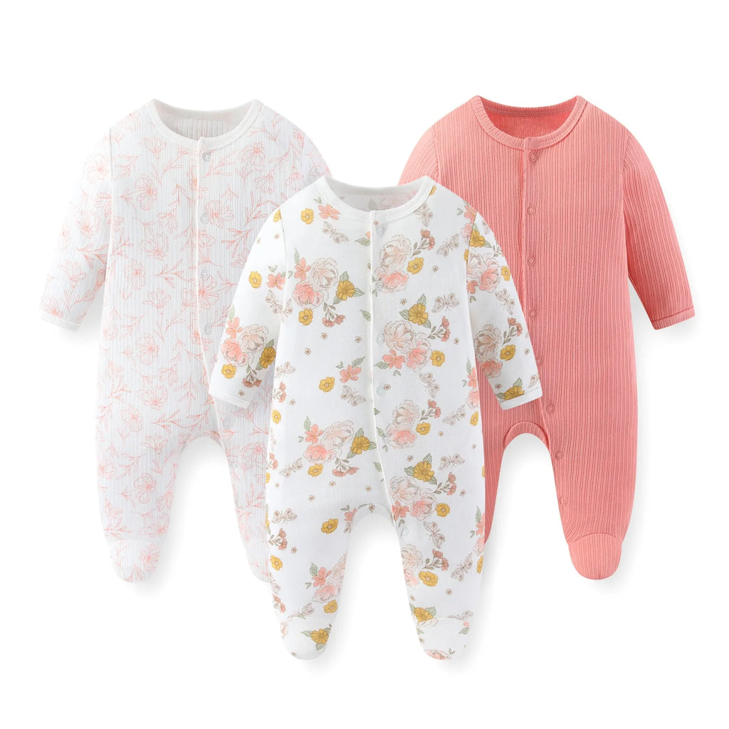 Barboteuse 100% coton - Lot 3 pièce