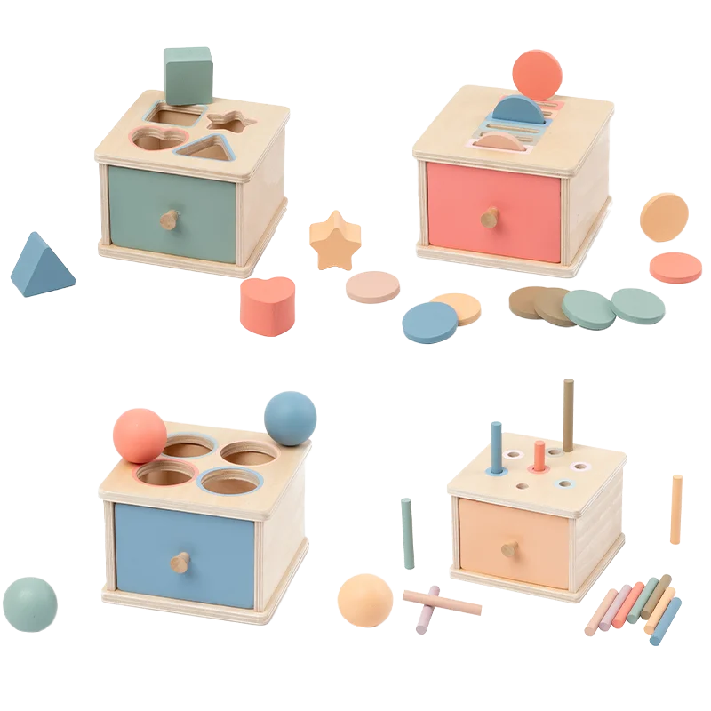 Jouets de tri de formes de couleurs en bois