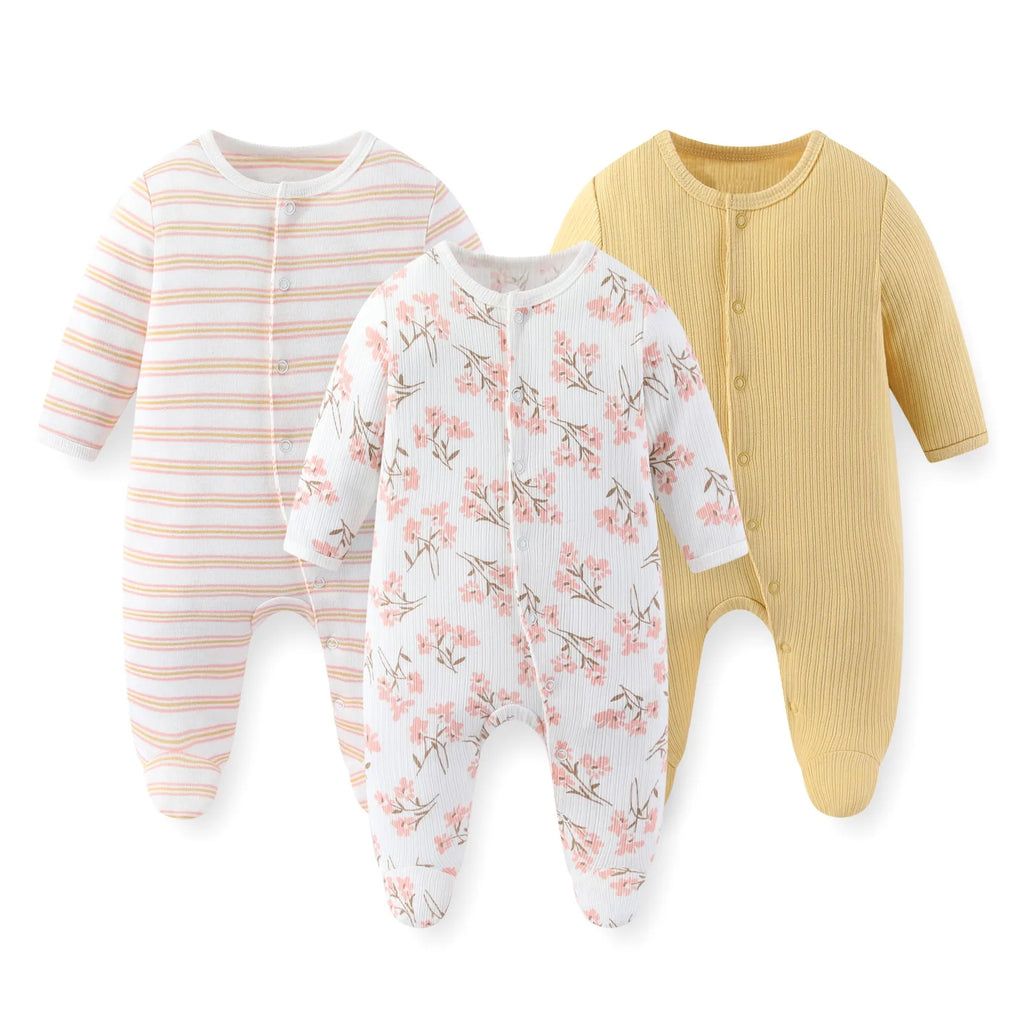 Barboteuse 100% coton - Lot 3 pièce