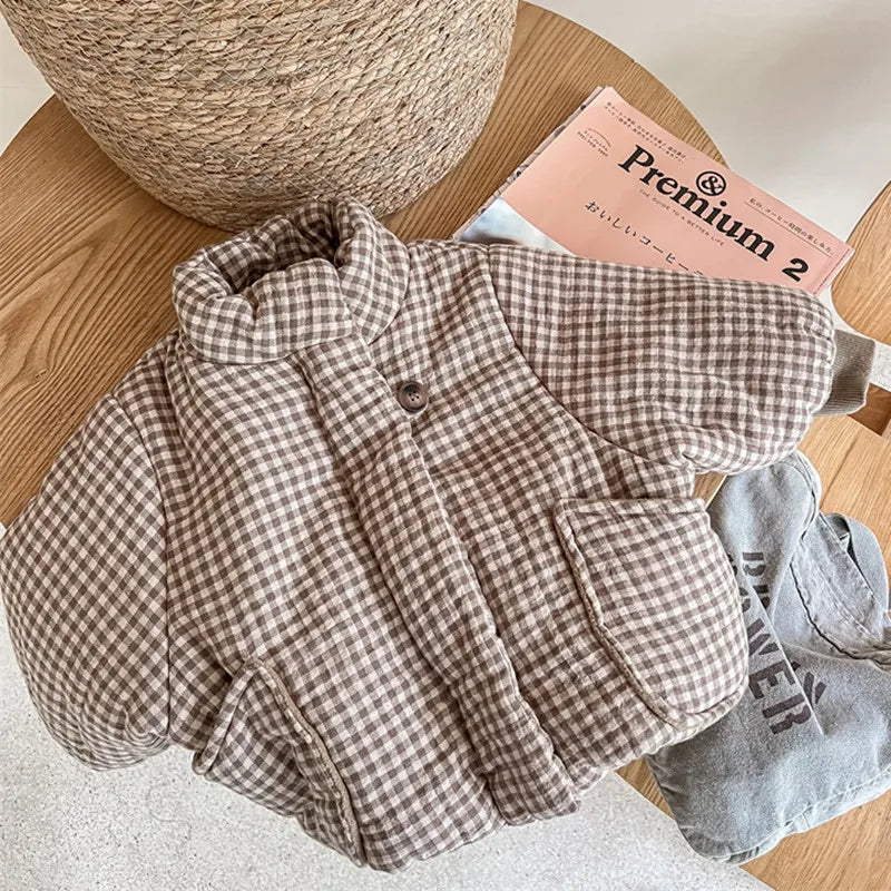 Manteau épais à carreau