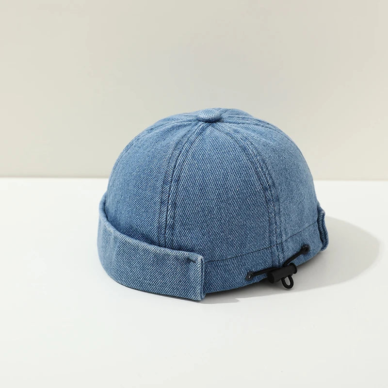 Chapeau sans bord en denim vintage
