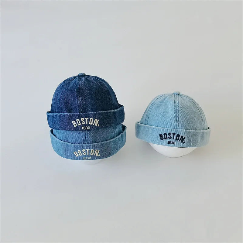 Chapeau sans bord en denim vintage