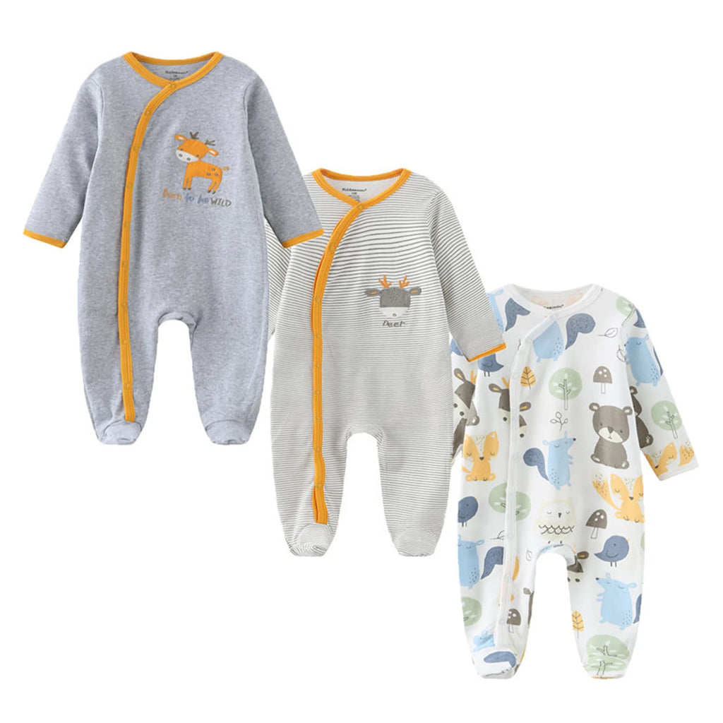 Barboteuse 100% coton - Lot 3 pièce