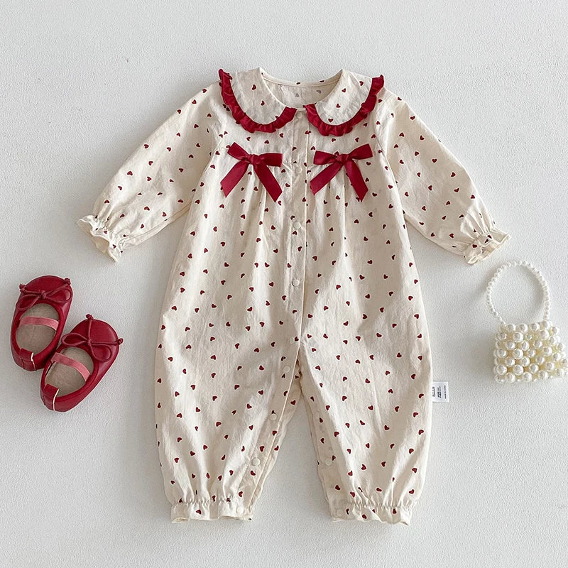 Barboteuse imprimée cœur