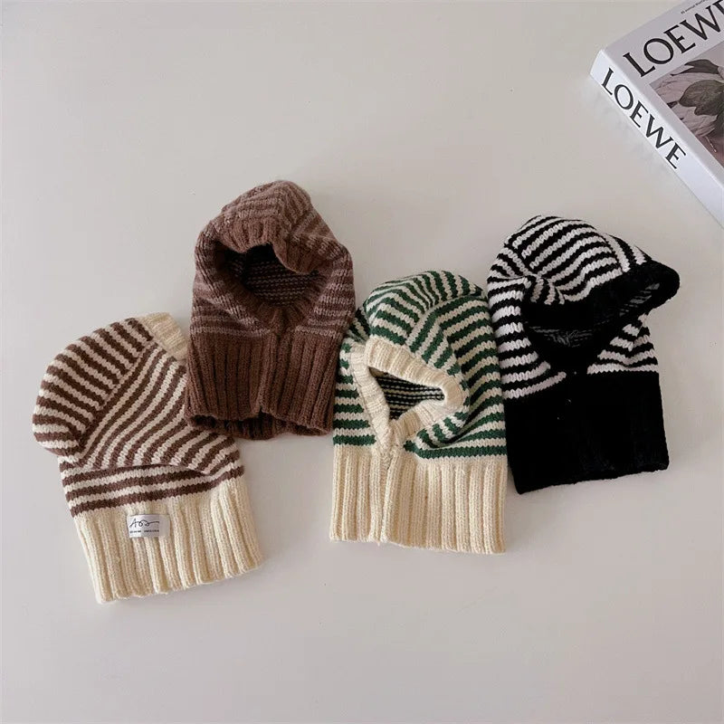 Cagoule rayé tricot